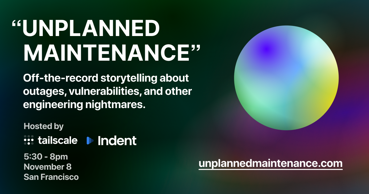 Horizontal poster advertising Unplanned Maintenance Event